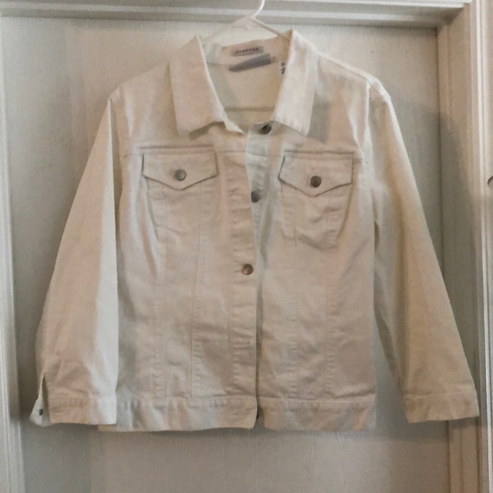 First Issue Liz Claiborne White Denim Jacket